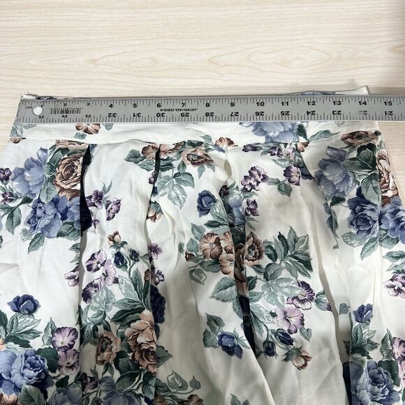 Womens VTG Fritzi CA L Flowy Skirt Midi Pleated Floral Roses Flared Modest - Picture 5 of 12